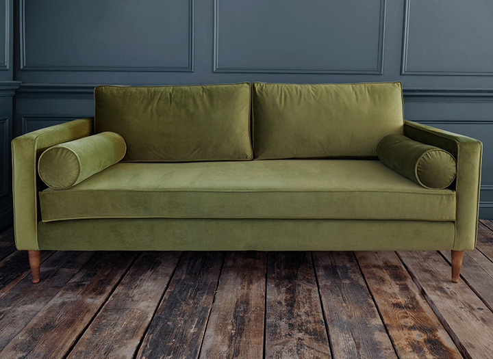 1 Euston Large Sofa in House Velvet Olive